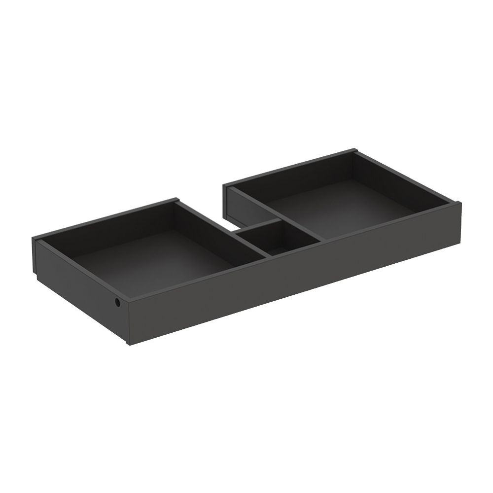 Tiroir intérieur Geberit pour meuble sous vasque, série Acanto, profondeur réduite, largeur vasque 75 cm