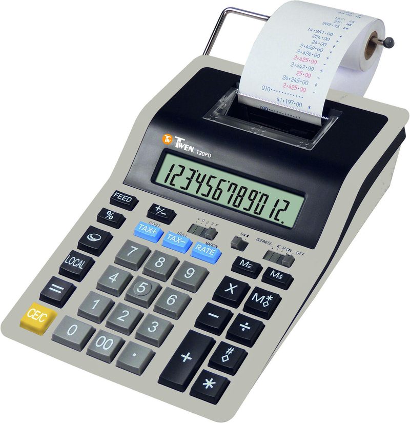 Calculatrice de table imprimante TWEN 120 PD blanc/noir