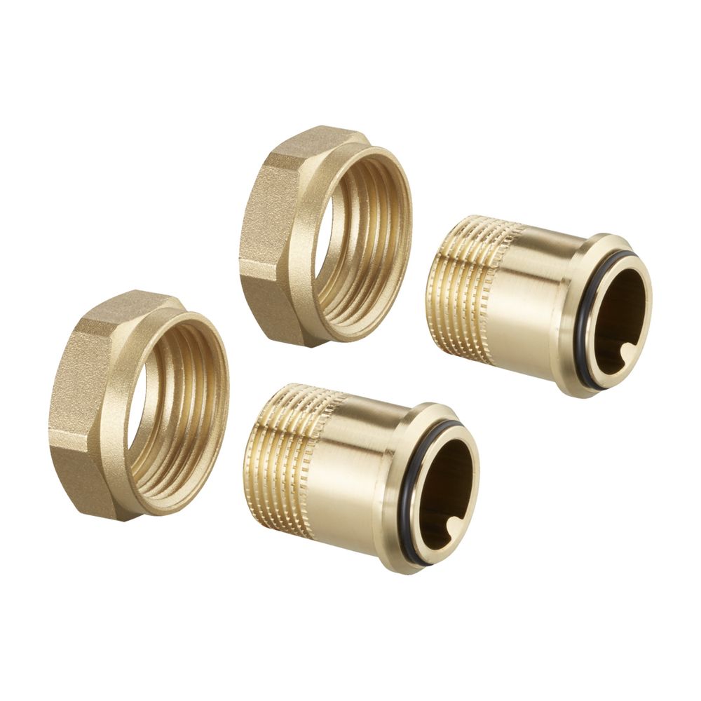 Oventrop Kit de raccordement à douilles, 2 douilles avec filetage extérieur R 3/8", étanchéité plate avec écrou-raccord, 1140281