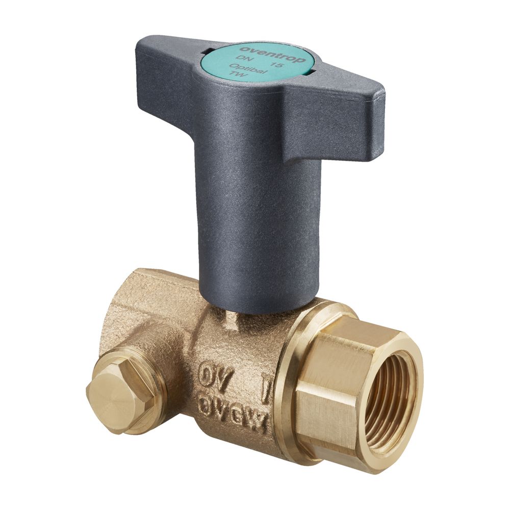Robinet à bille Oventrop Optibal TW pour eau potable, DN 20, filetage intérieur Rp 3/4", PN 10, laiton sans plomb, 1078806