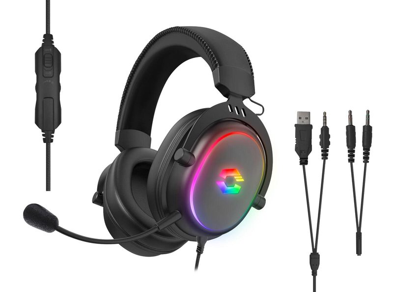 Casque gaming CONUX RGB Stereo Speedlink, noir pour PC/PS5/PS4/Xbox Series X/S/Switch/OLED/Lite