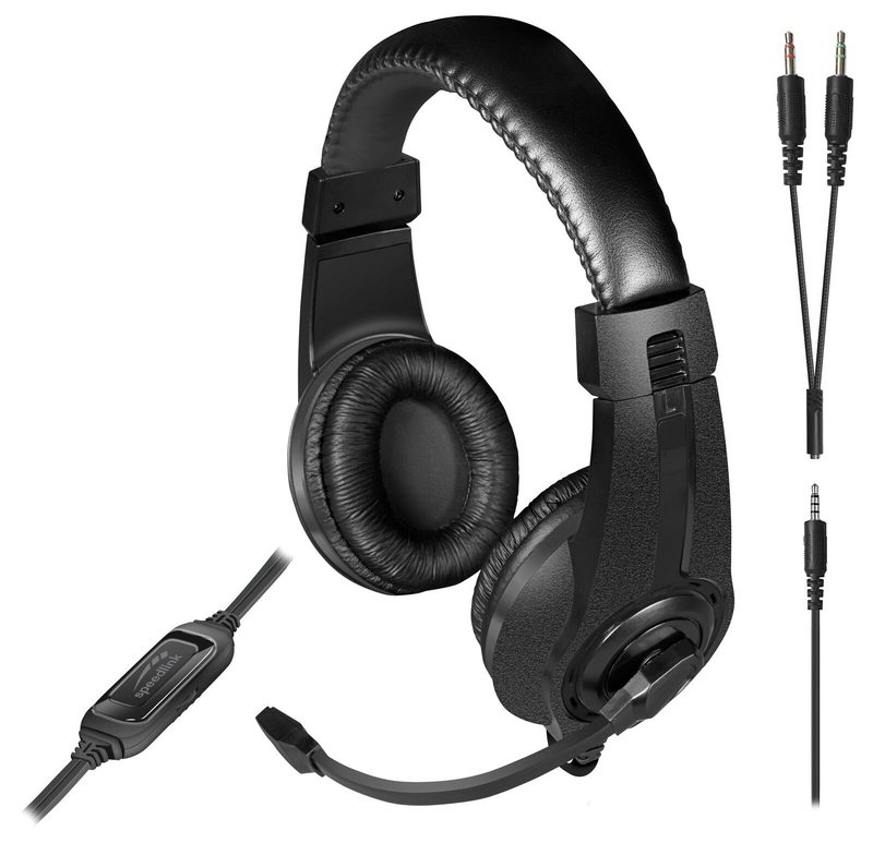 Casque gaming stéréo Speedlink LEGATOS, noir pour PC/PS5/PS4/Xbox Series X/S/Switch/OLED/Lite