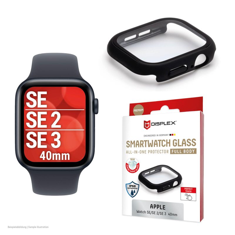 Protection en verre trempé DISPLEX 10H pour Apple Watch SE3/SE2/SE (40 mm) - Full Body
