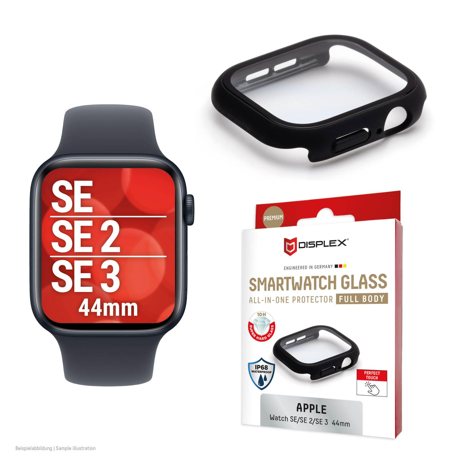 Protection écran complet DISPLEX 10H pour Apple Watch SE3/SE2/SE (44 mm) - Noir mat