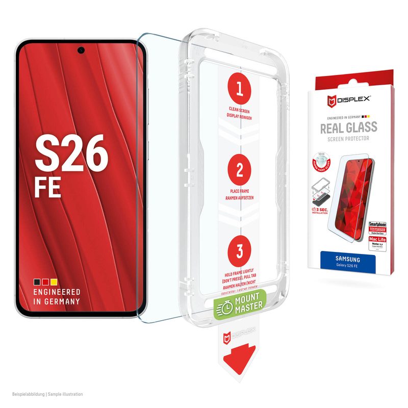 DISPLEX Verre trempé (10H, 2D) pour Samsung Galaxy S26 FE verre trempé, film de protection résistant aux rayures, compatible avec coques