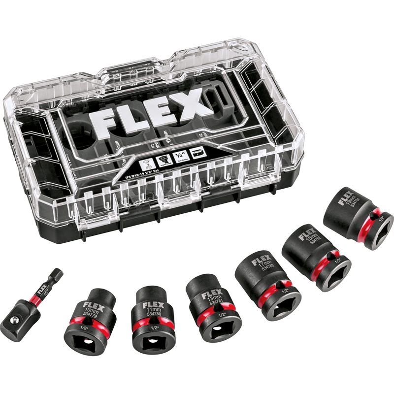 Jeu de douilles à choc Flex IPS D10-19 1/2" - Set 7 pièces — lot de 7 pièces