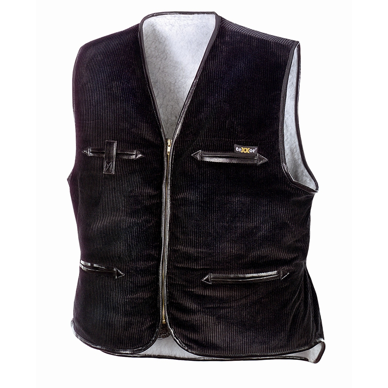 Gilet teXXor VEGA en velours côtelé noir