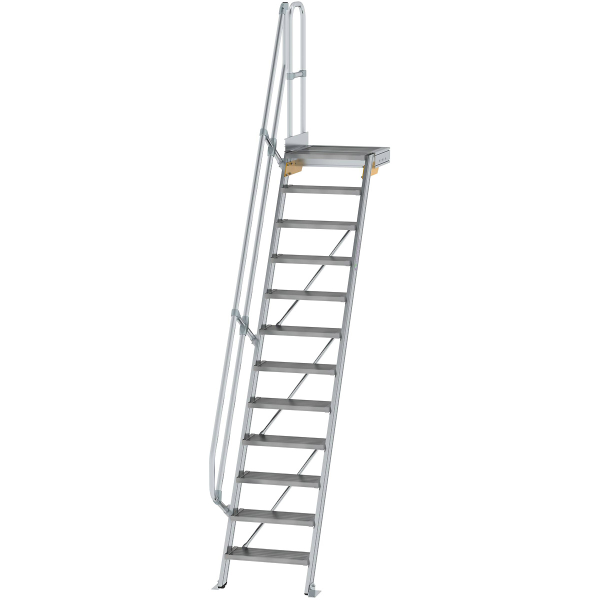 Escalier avec plateforme MUNK à 60°, largeur des marches 600 mm
