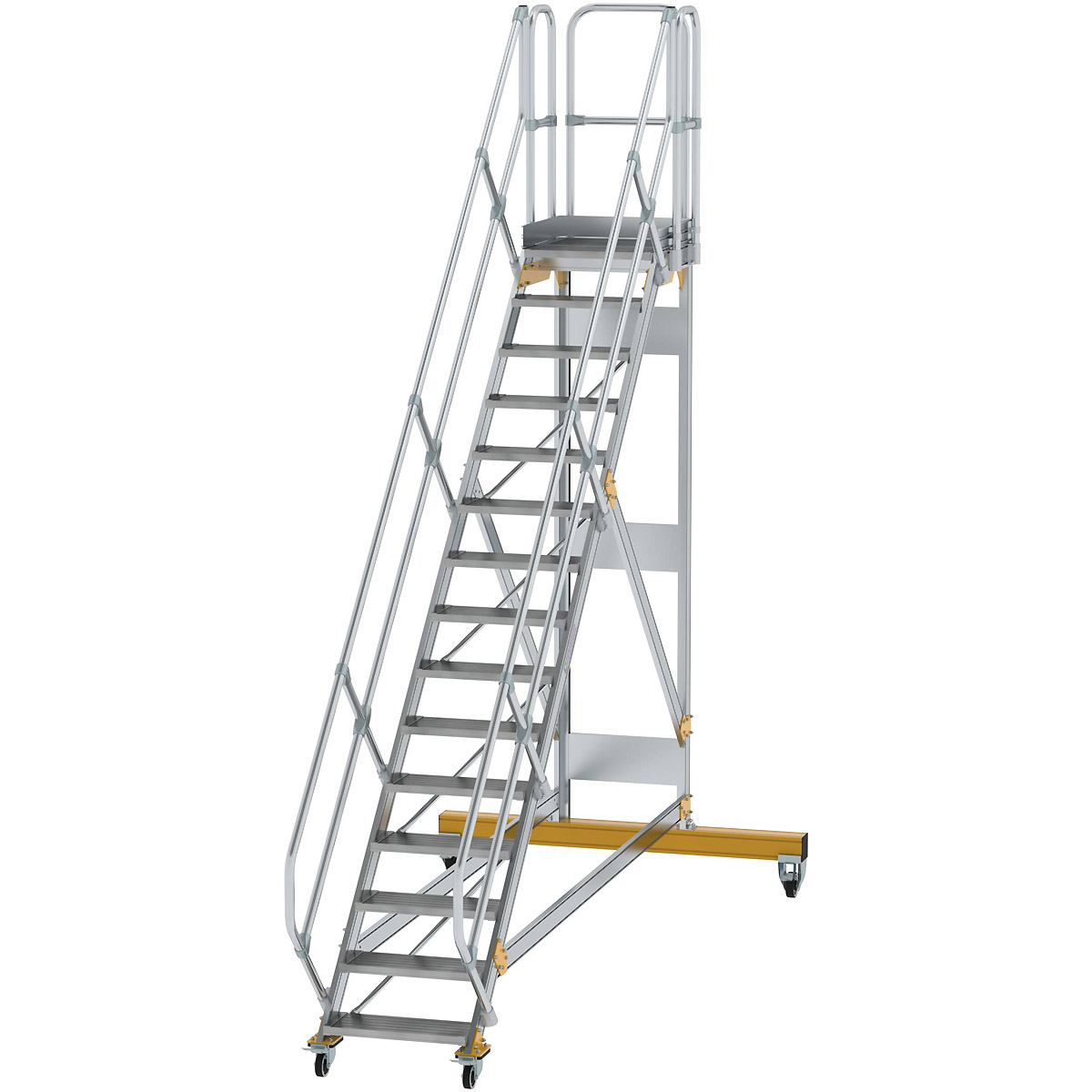 Escalier mobile Munk 45° avec plateforme