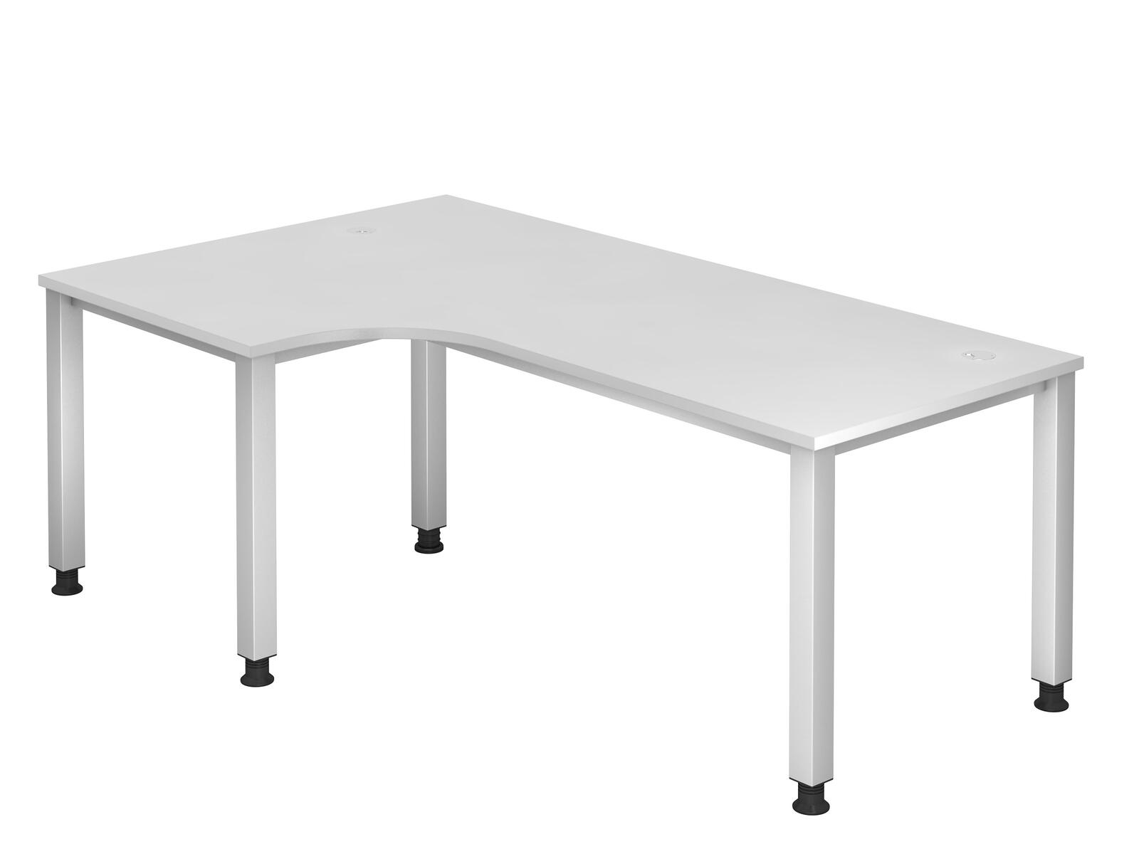 HAMMERBACHER VQS82/W/S Bureau réglable en hauteur 68,5 - 81 cm blanc / argent
