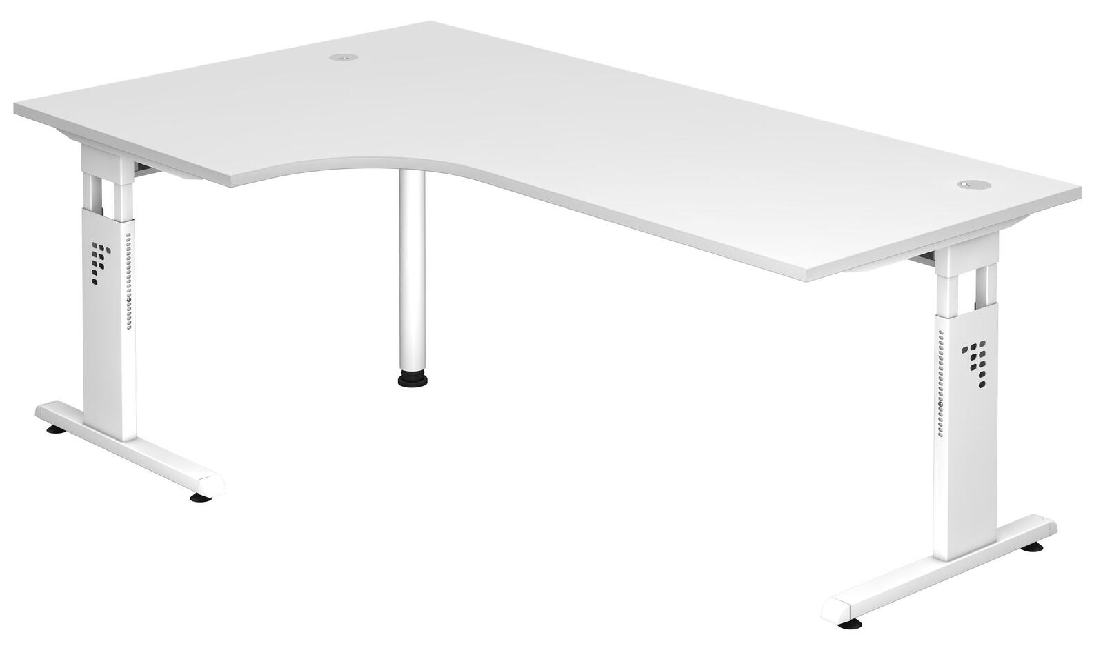 HAMMERBACHER VOS82/W/W Bureau réglable en hauteur 65 - 85 cm Blanc / Blanc