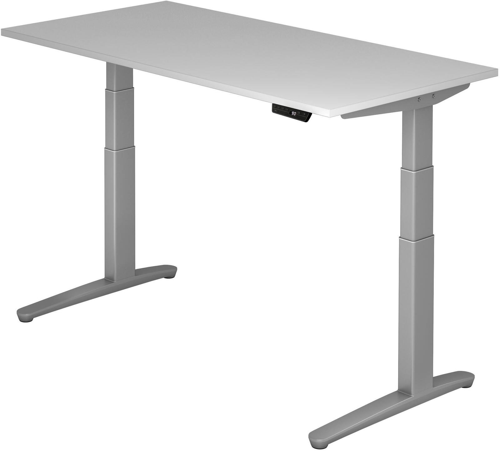 Bureau électrique réglable en hauteur HAMMERBACHER VXBHM16/5/SS gris clair
