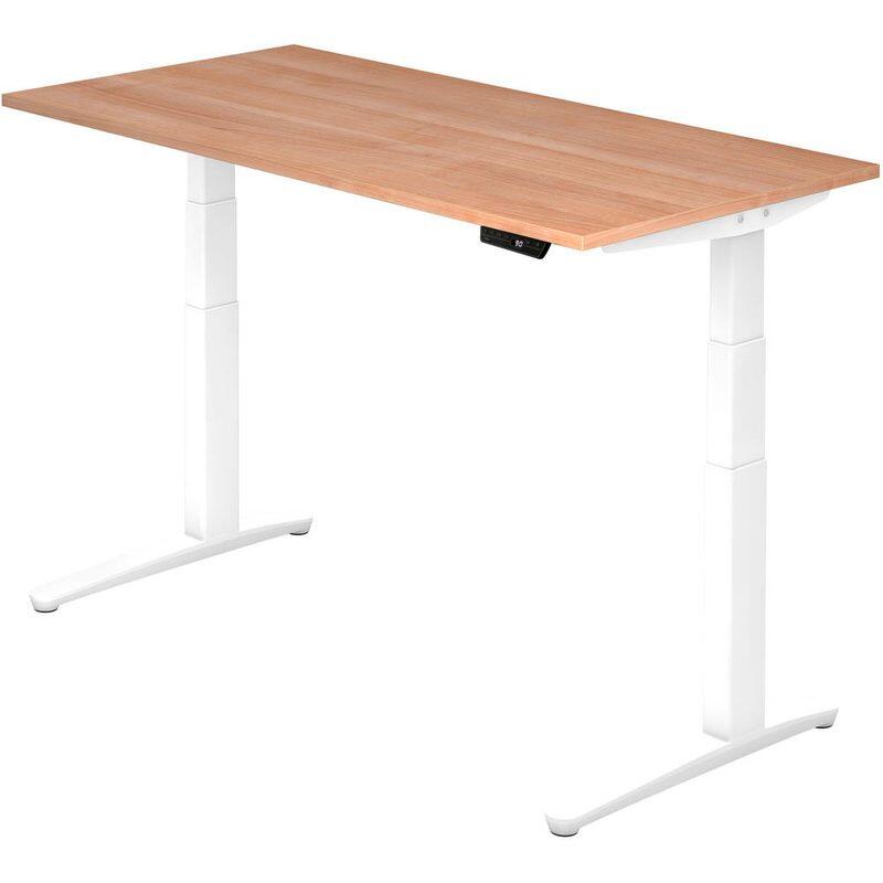 Bureau électrique réglable en hauteur HAMMERBACHER VXBHM16/N/WW 65,0 - 130,0 cm - noyer / blanc