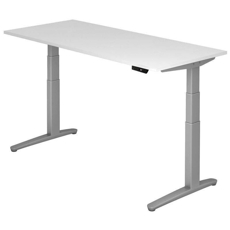 HAMMERBACHER Bureau électrique réglable en hauteur VXBHM19/W/SS 65,0 - 130,0 cm - blanc / argent