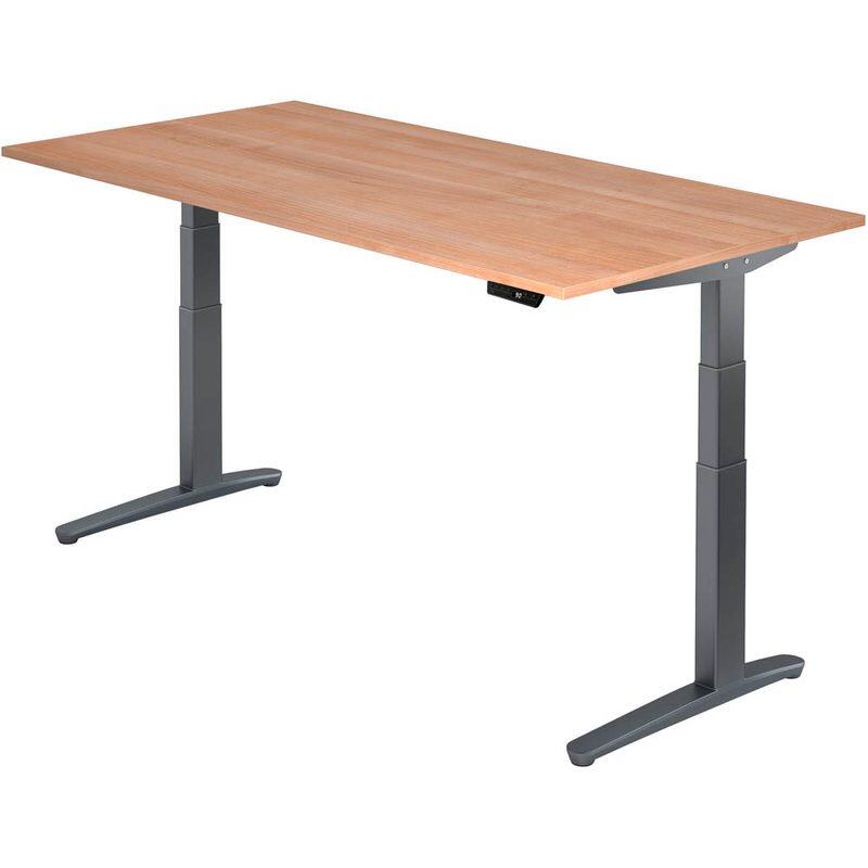 HAMMERBACHER VXBHM2E/N/GG Bureau réglable en hauteur 65,0 - 130,0 cm - électrique noyer / gris