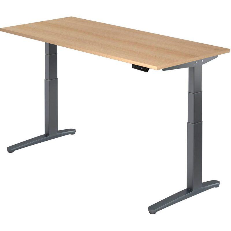 Bureau électrique réglable en hauteur HAMMERBACHER VXBHM19/E/GG 65,0 - 130,0 cm - chêne / graphite