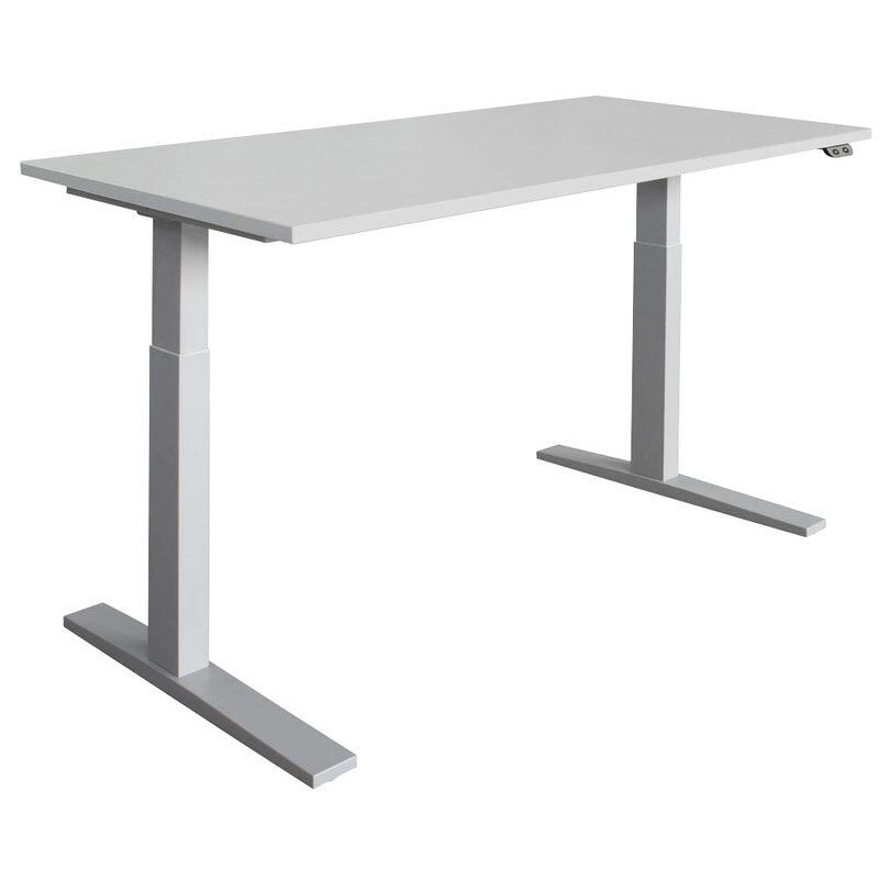 HAMMERBACHER Bureau électrique réglable en hauteur VXMKA16/5/S 70,0 - 120,0 cm - Gris clair / Argent