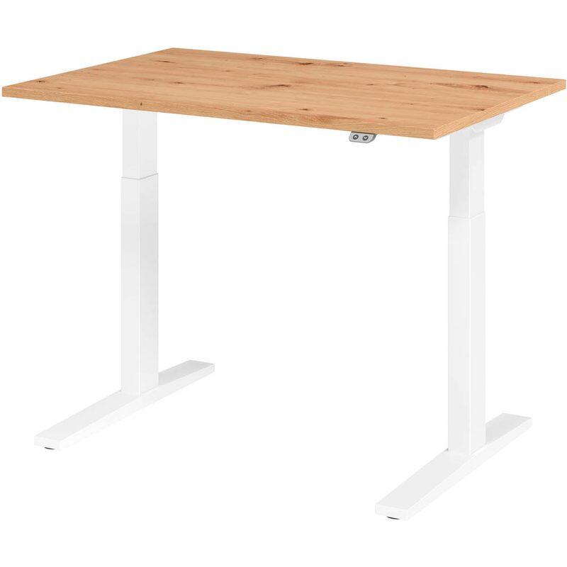 Bureau électrique HAMMERBACHER VXMKA12/R/W réglable en hauteur 70,0 - 120,0 cm - chêne / blanc