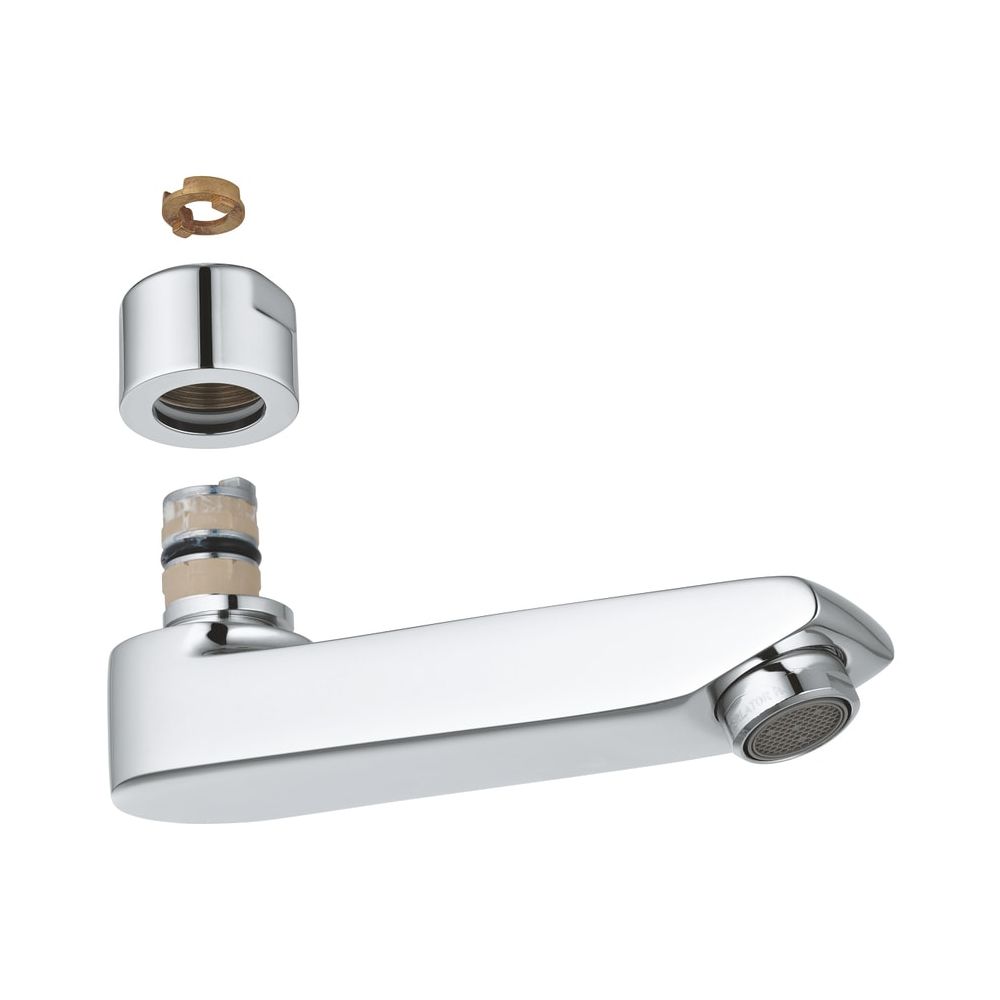 Grohe Bec de robinetterie en fonte 2, 117 mm pour robinetterie murale de lavabo Eichelberg, chromé, 44045226