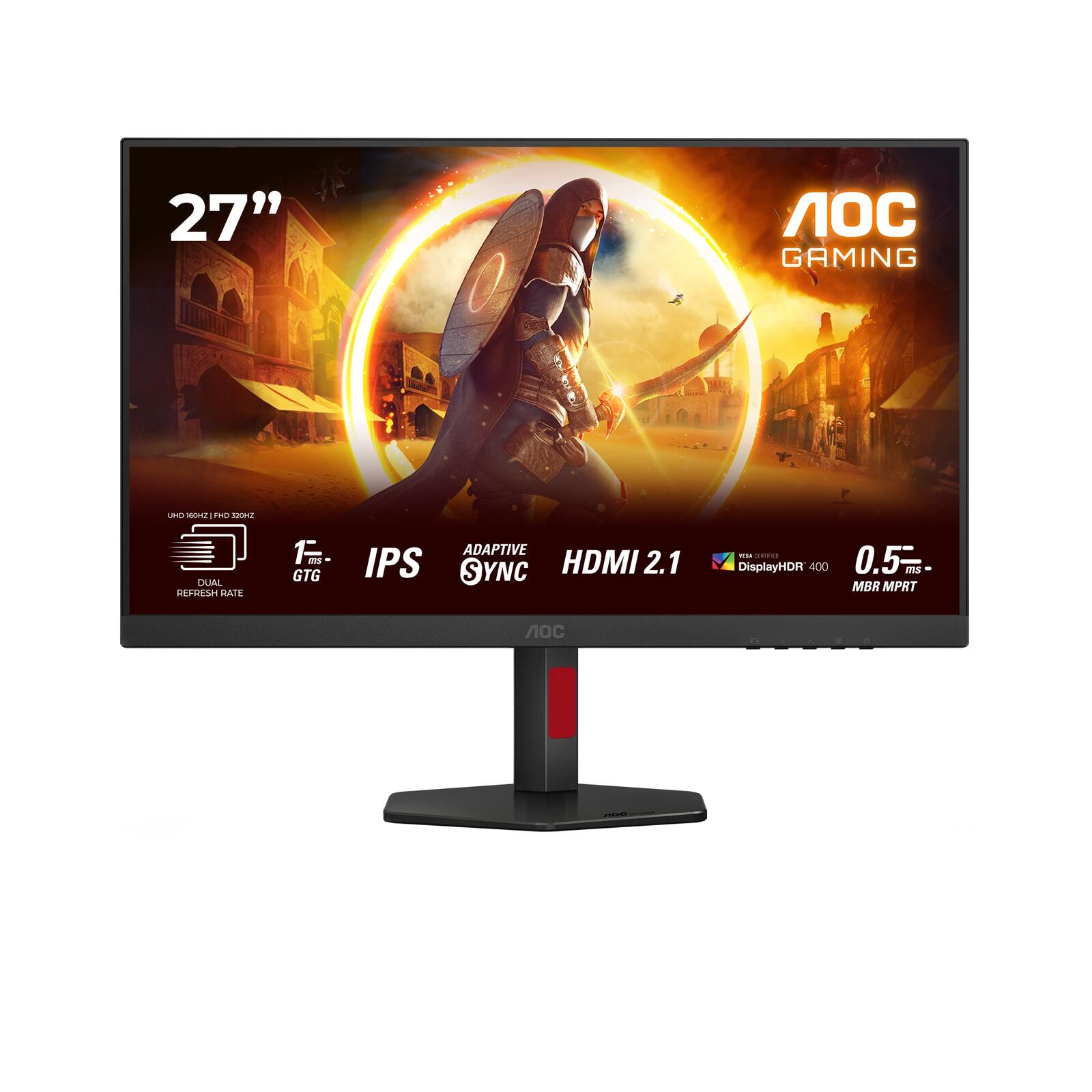 AOC U27G4R Écran LED 68,6 cm (27") UHD/Full HD Dual Frame, écran Fast IPS, 1ms, 160/320Hz
