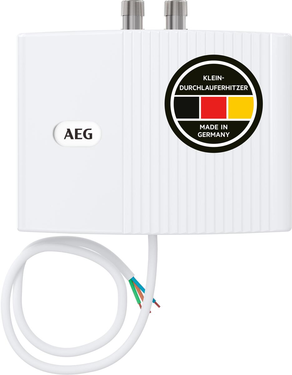 Chauffe-eau instantané hydraulique AEG MTD 570 pour lavabo, 5,7 kW, sans fiche, raccordement fixe 230V, pression et sans pression, certifié VDE (222122)