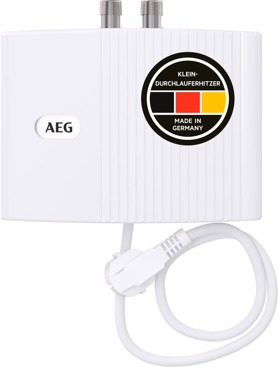 AEG MTE 350 - Petit chauffe-eau instantané électronique 3,5 kW, avec fiche, pression et sans pression, certifié VDE (231003)