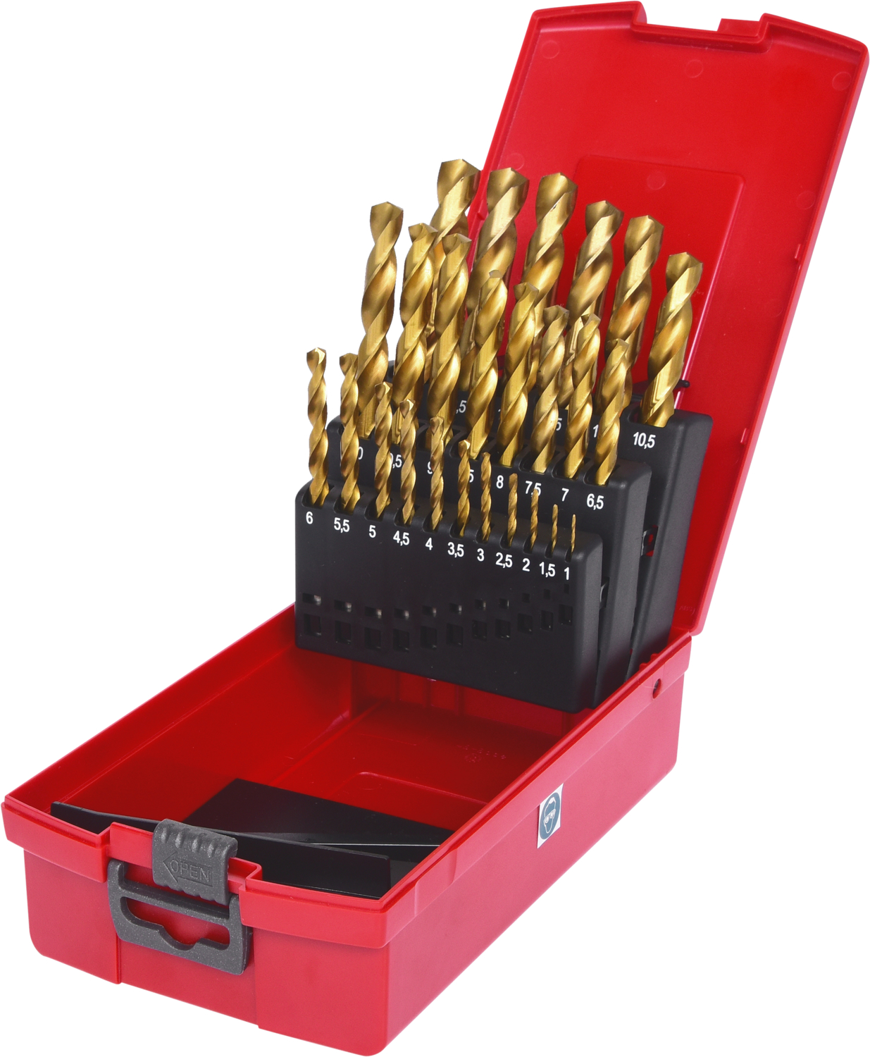 Jeu de forets hélicoïdaux HSS TiN KS Tools, coffret plastique 25 pièces 1-13 mm