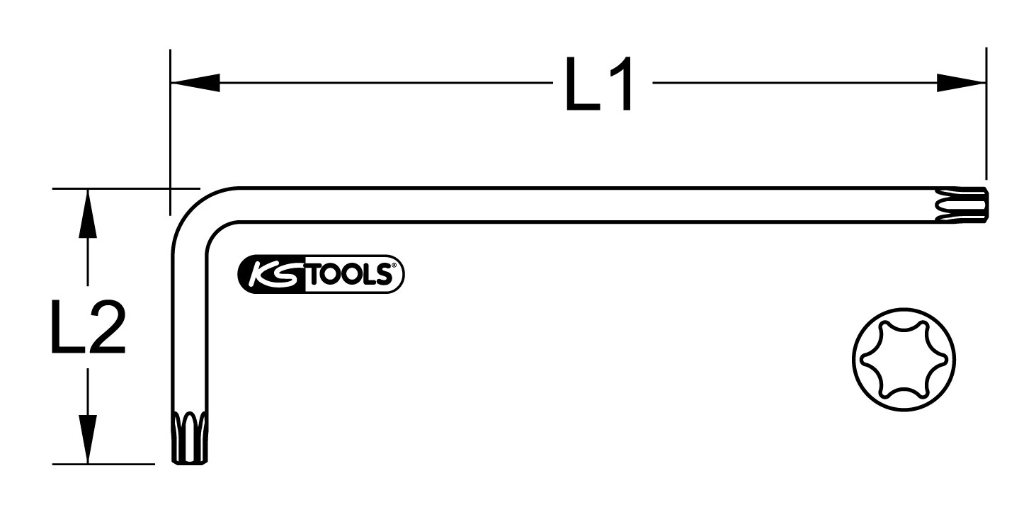 KS Tools Clé à cloche Torx à tête sphérique, XL, colorée