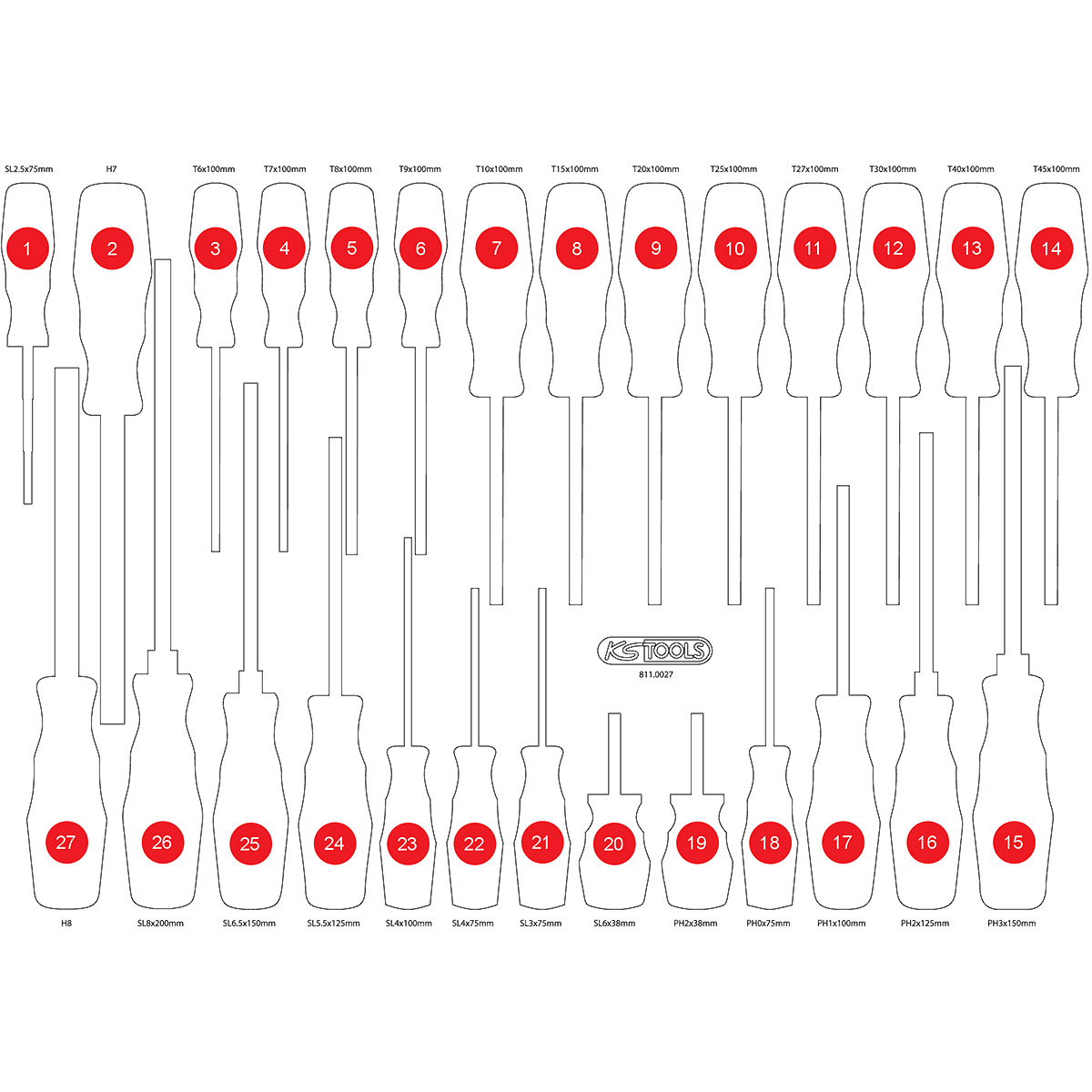 KS Tools Insert en mousse vide pour 811.0027