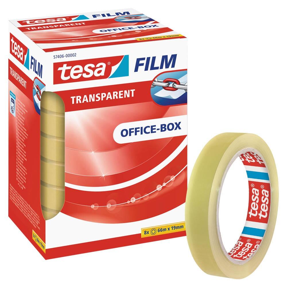 Ruban adhésif tesa OFFICE-BOX 19 mm x 66 m transparent