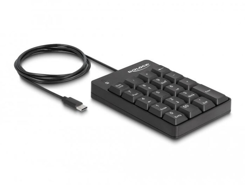 DeLOCK Pavé numérique 19 touches - USB-C - Noir