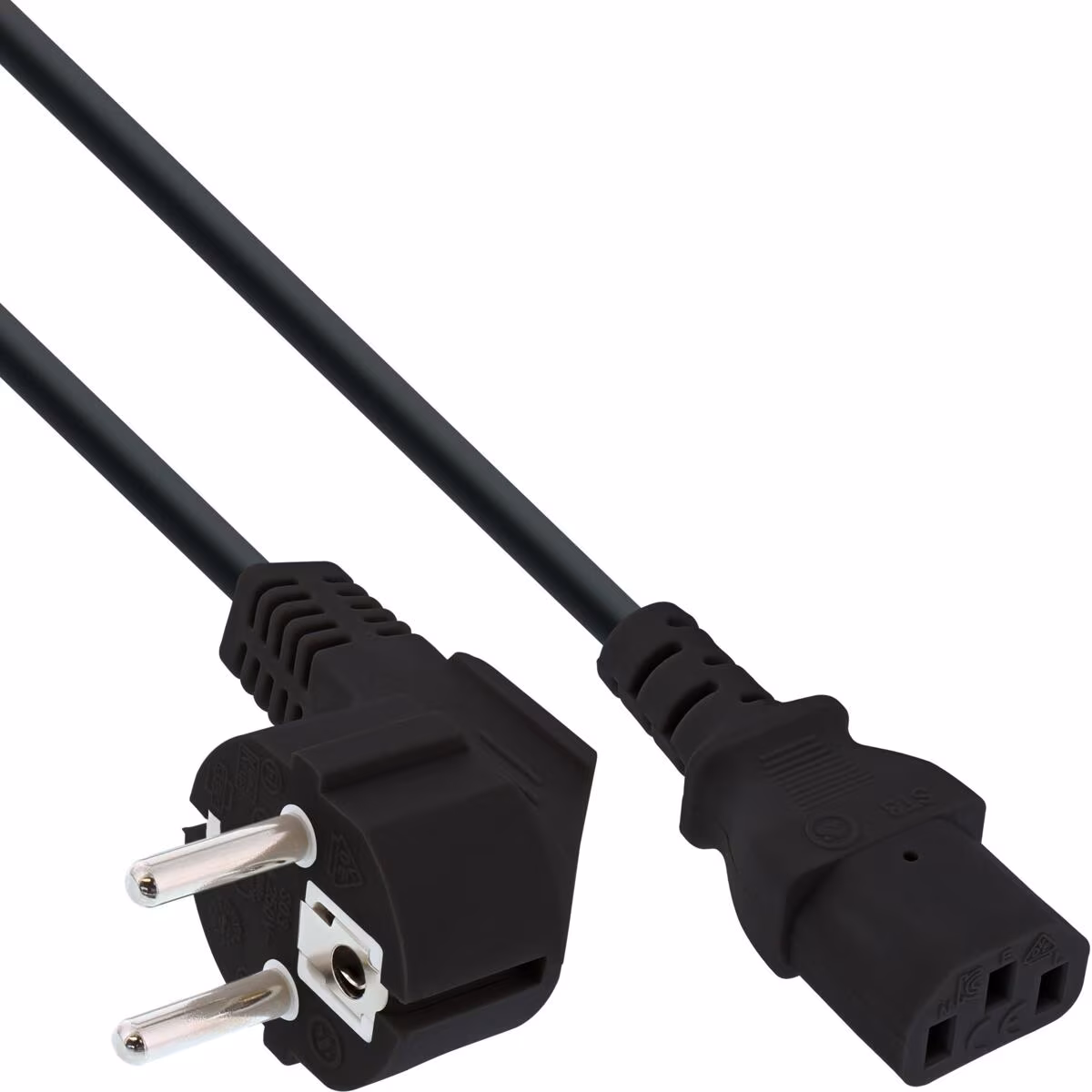 Câble d'alimentation InLine 45 pièces, avec contact de protection / connecteur IEC C13, noir, 1 m (B-16647E)