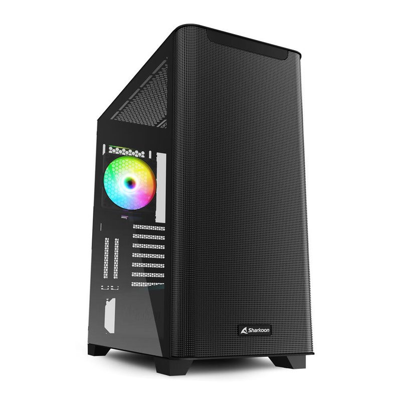 Boîtier PC Sharkoon M30 RGB ATX E-ATX noir 2x USB 3.0, 1x Type-C, verre trempé, 1x ventilateur 120 mm PWM RGB, 1x ventilateur 120 mm ARGB PWM, contrôleur ARGB