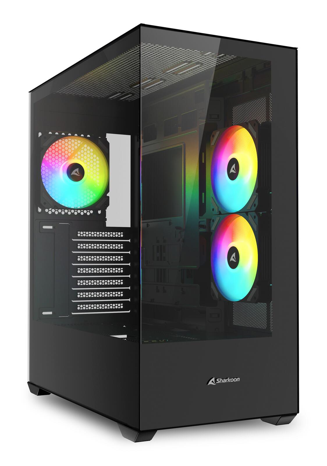 Boîtier PC Sharkoon SK6 ARGB ATX noir 2x USB 3, 3x 120 mm
