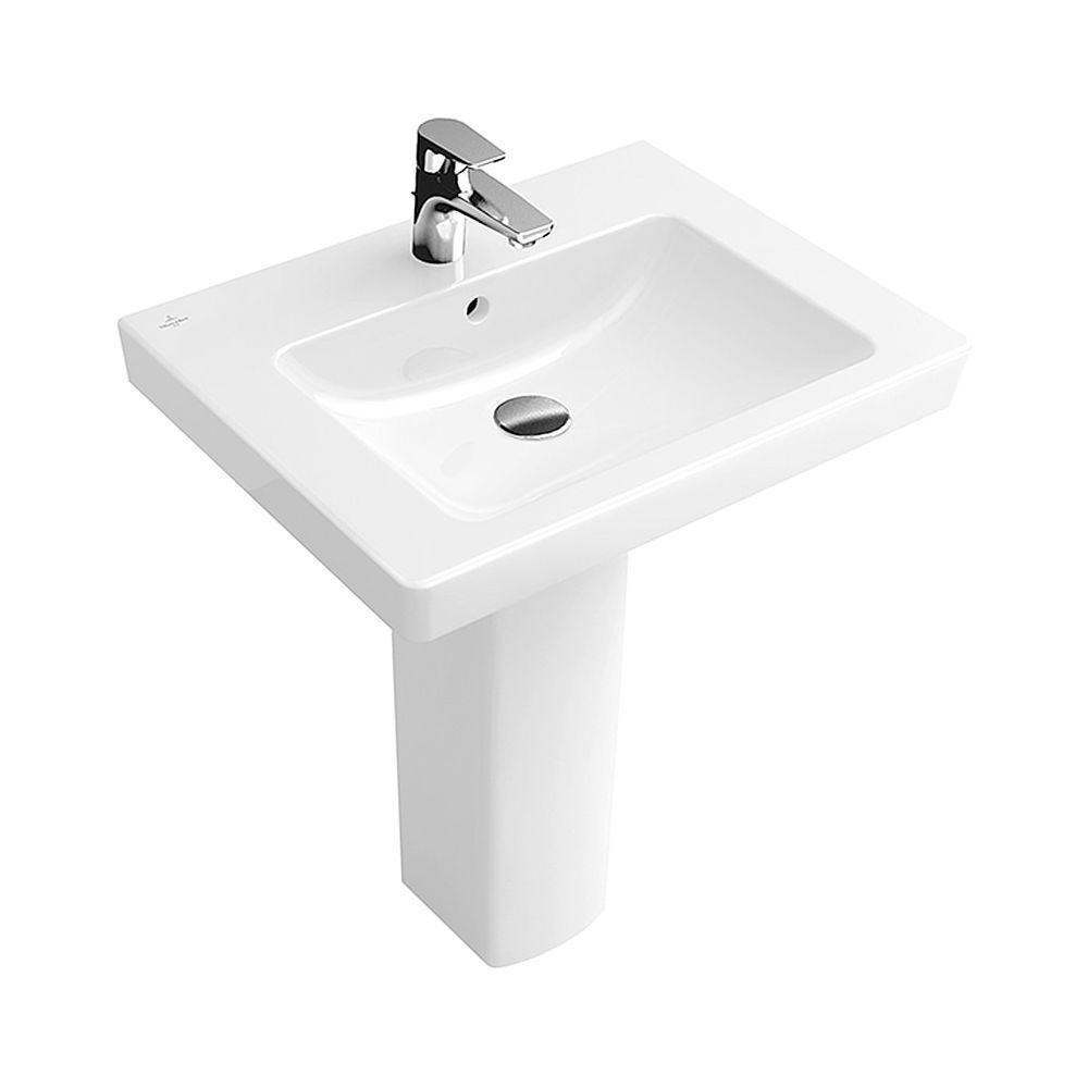Villeroy & Boch Lavabo Subway 2.0 600x470mm rectangulaire 1 trou de robinetterie avec trop-plein Blanc Alpin CeramicPlus