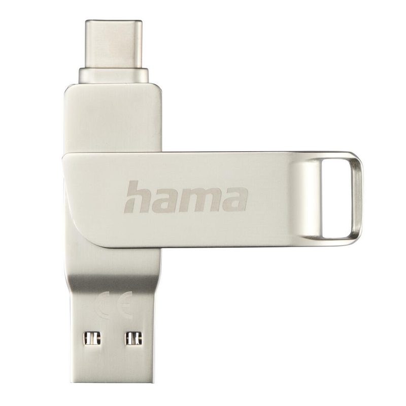 Hama C-Rotate Pro Clé USB 128 Go USB Type-A / USB Type-C 3.2 Gen 1 (3.1 Gen 1), Argent