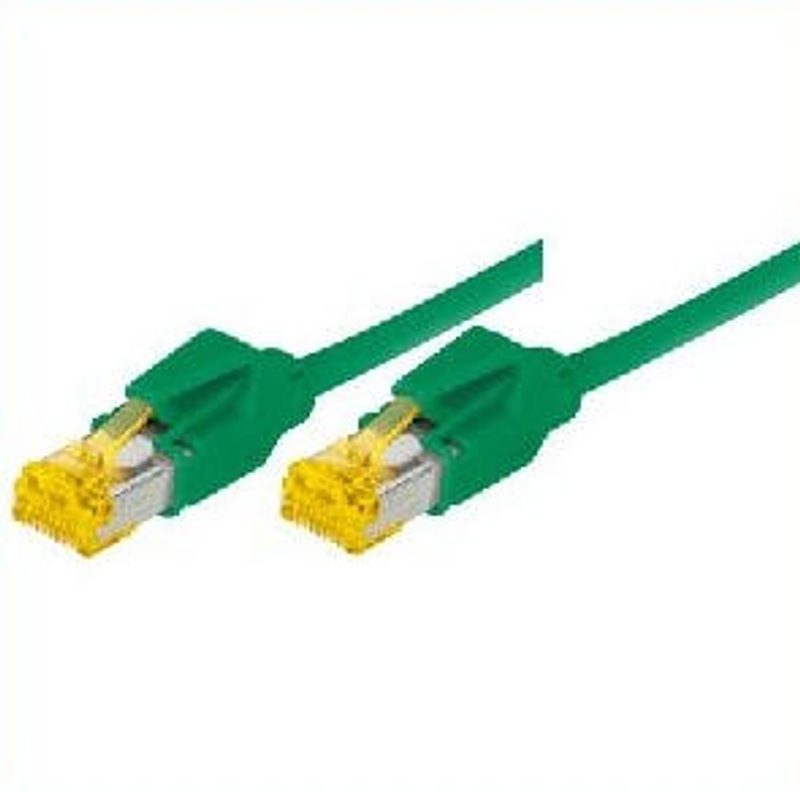 Tecline Câble de raccordement Cat. 6A (ISO/IEC), S/FTP, sans halogène, avec protection anti-arrachement, vert, 35,0 m