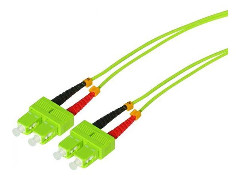 Tecline Câble de raccordement LWL HD, 50/125 µm, Multimode, fibre OM5, connecteur SC Duplex/SC Duplex, vert citron, 5,0 m