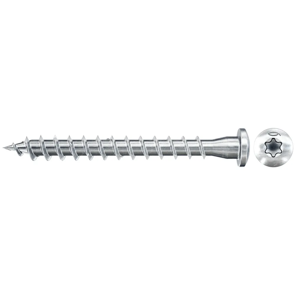 Vis à bois PowerFast Fischer 5,0x50 FPF-PT ZPF, tête fraisée, zinguée bleue, filetage total — lot de 200 pièces