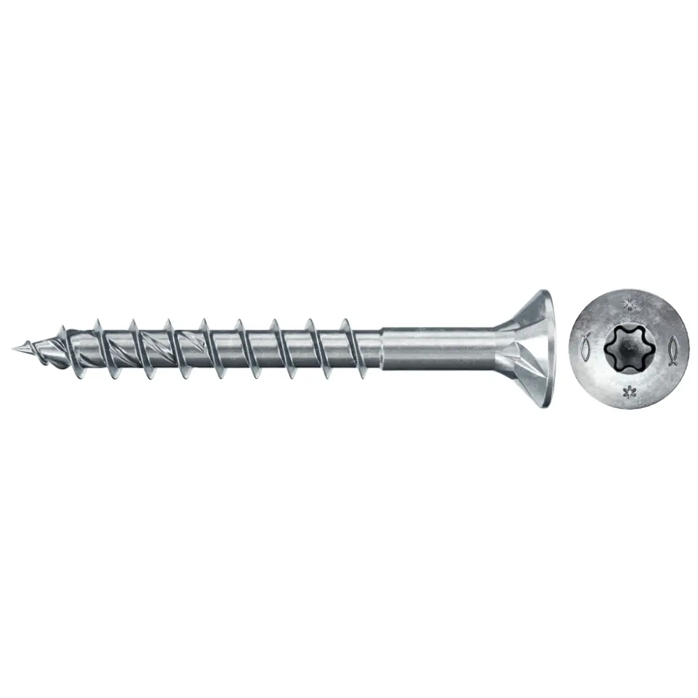 Vis Fischer Power-Fast II FPF II CTP 4 x 30 mm BC tête fraisée TX20 à filetage partiel, galvanisée bleue passivée - 670164 — lot de 200 pièces