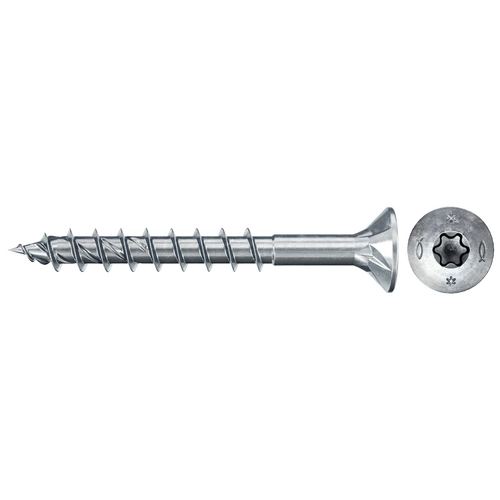 Fischer 200x Power-Fast II FPF II CTP 4 x 45 mm BC tête fraisée à empreinte étoile TX20 filetage partiel zingué bleu passivé - 670171 — lot de 200 pièces