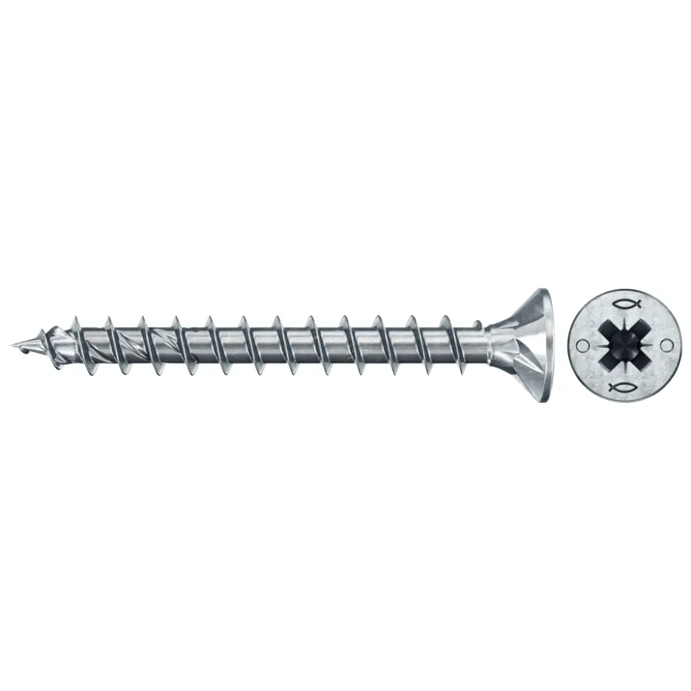 Vis à panneau Fischer PowerFast FPF II CZF BC 4,5x45, tête fraisée, PZ, filetage total — lot de 500 pièces