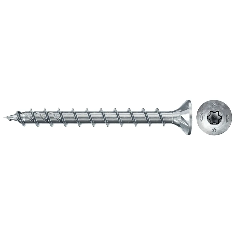 Vis à panneau de bois Fischer 6,0x50 PowerFast FPF II CTF BC, tête fraisée, empreinte TX, filetage total — lot de 400 pièces