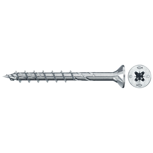 Vis à panneau Fischer 6,0x70 PowerFast FPF II CZP BC, tête fraisée, fente PZ, filetage partiel — lot de 200 pièces