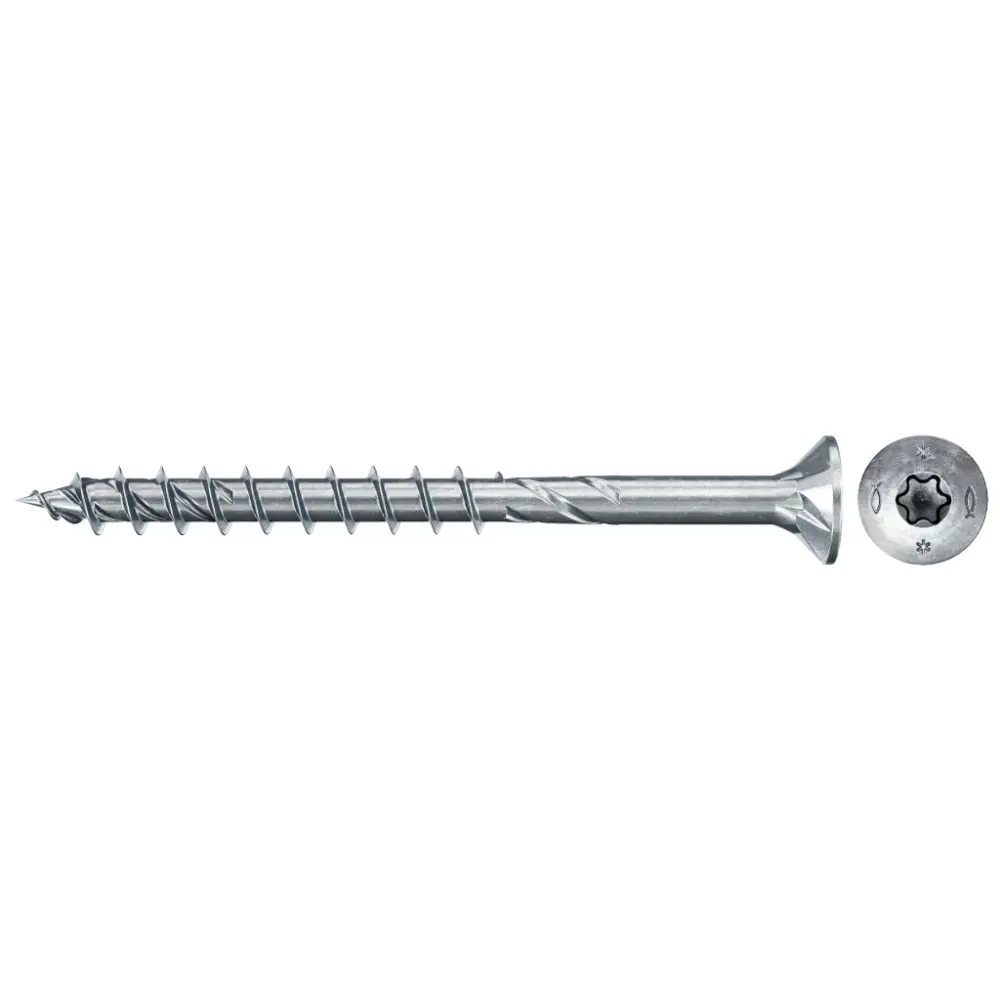 Vis Fischer Power-Fast II FPF II CTP 5 x 60 mm tête fraisée TX20 filetage partiel galvanisée bleue passivée - 670683 — lot de 50 pièces