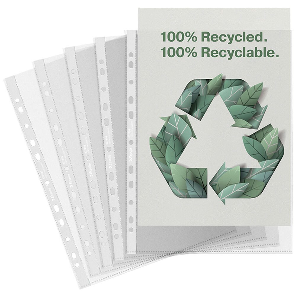 Poches transparentes Esselte pour documents DIN A4 0,07 mm - 1 pack = 100 unités — lot de 100 pièces
