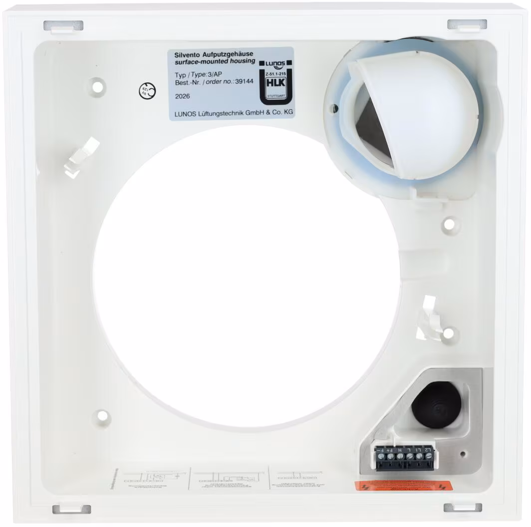 LUNOS Boîtier apparent 3/AP pour montage mural et plafond, 269x269x109,5 mm (39144)