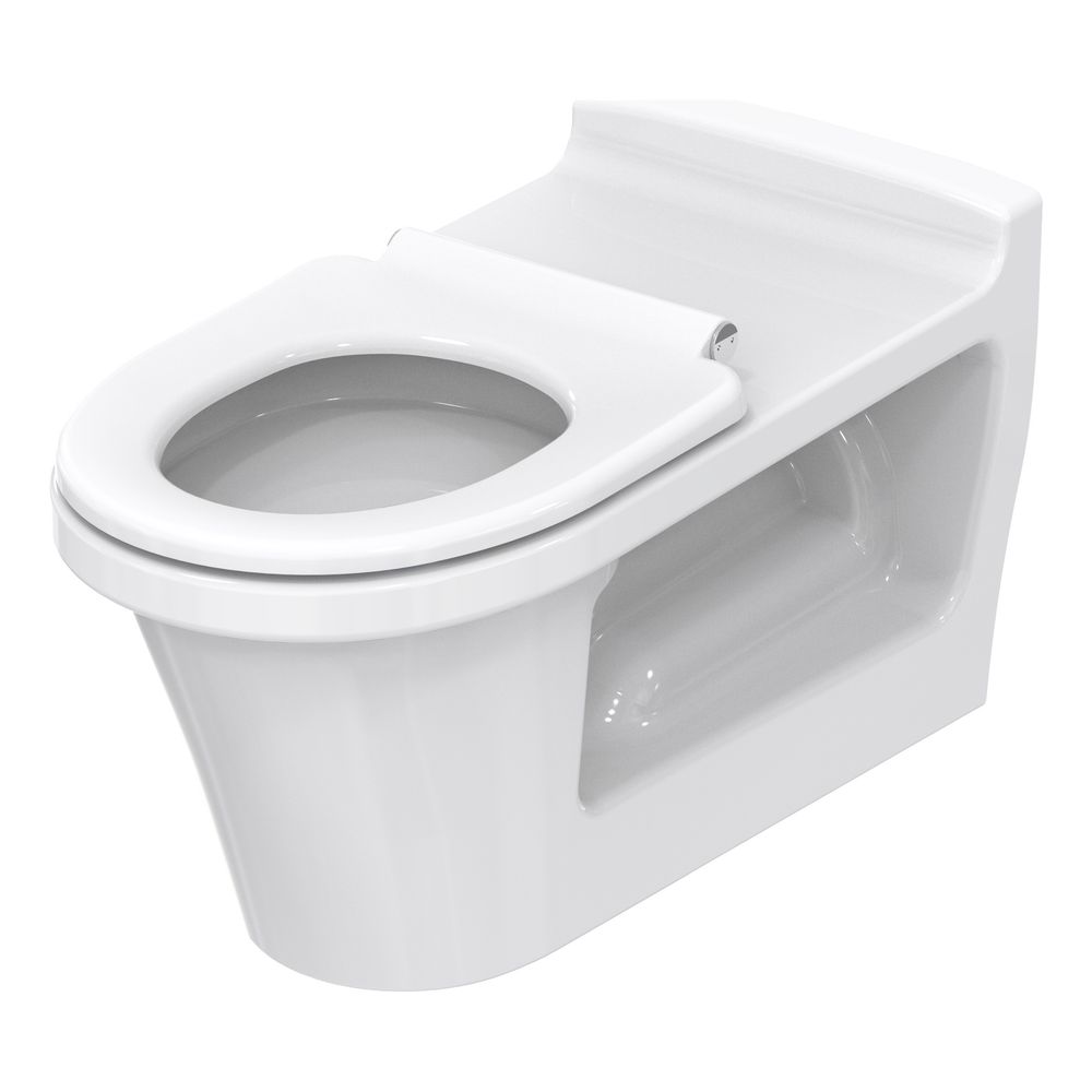 WC suspendu TOTO à chasse d'eau profonde CF, sans rebord, accessible PMR, chasse par buses Tornado Flush, céramique CeFiONtect, blanc, CW142Y