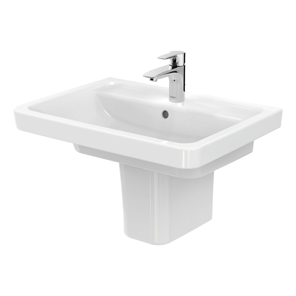 TOTO Colonne demi-ronde CF pour lavabo LW136Y et LW137Y, céramique, blanc, LW136HFY