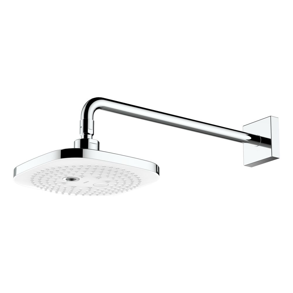 TOTO Pommeau de douche DaySpa D 220 mm carré, 2 modes de jet, fixation murale, plastique, blanc/chrome, TBW02004E3